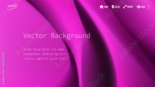 Abstract Wavy Magenta Background. Aspect Ratio 16:9. EPS 10 Vector.