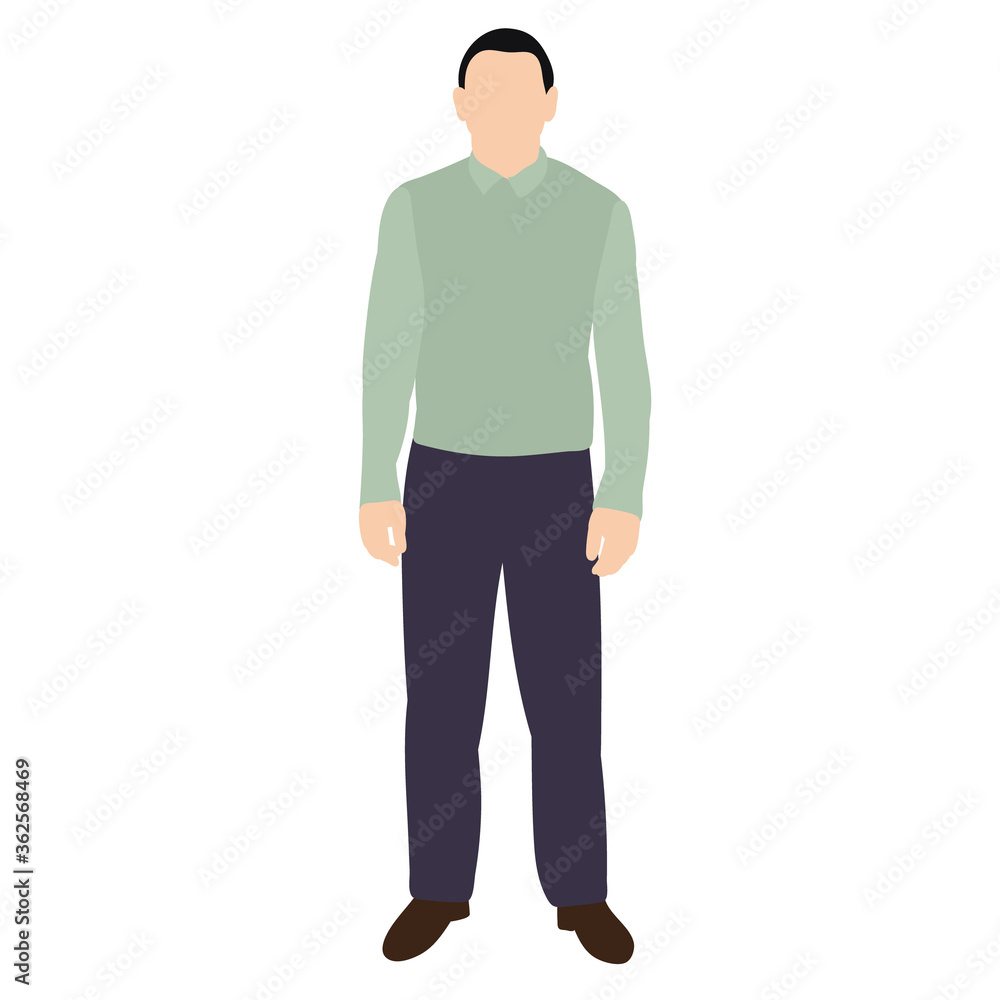 isolated, without face, in flat style, man
