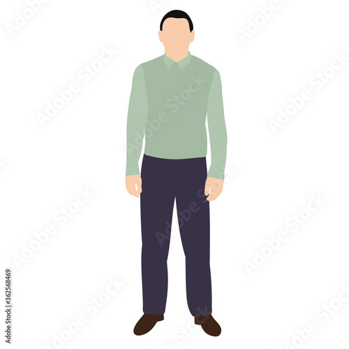 isolated, without face, in flat style, man