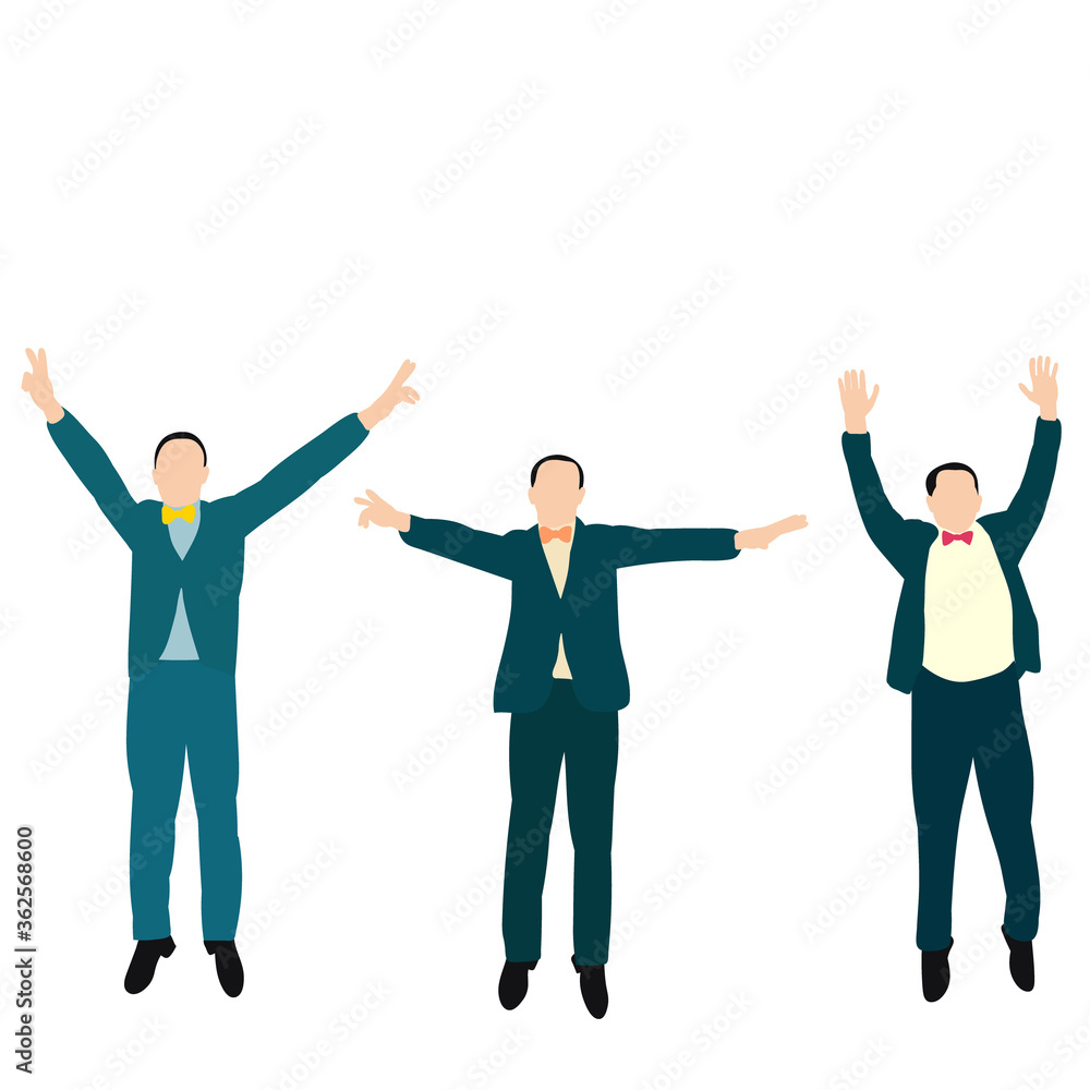 isolated, without face, in flat style, man jumping isolated, without face, in flat style, man jumping