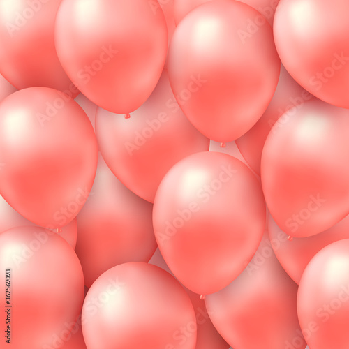 Background with vector realistic helium balloons.