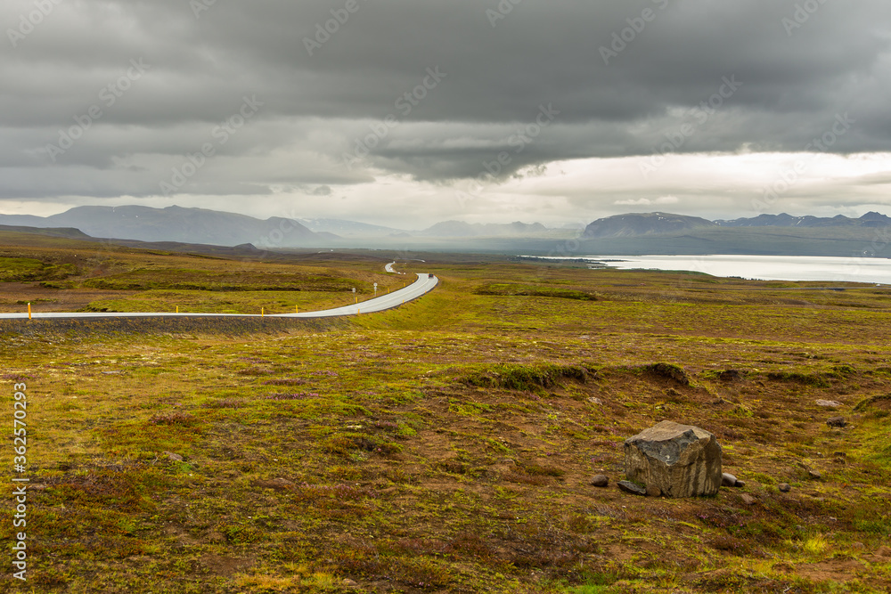 Views around the Pingvallavegur Road, Iceland.