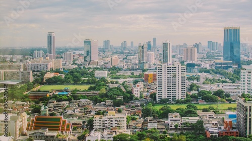 aerial view of the city of bangkok