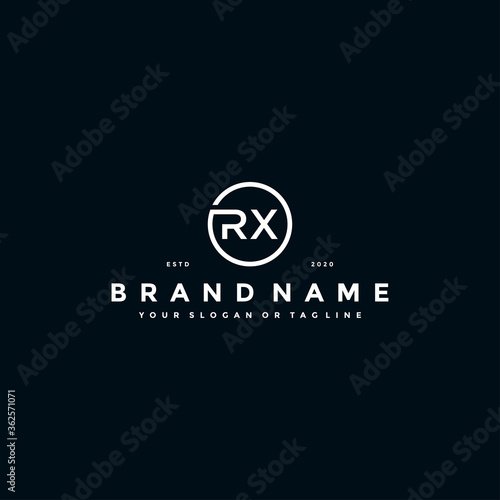 letter RX logo design vector