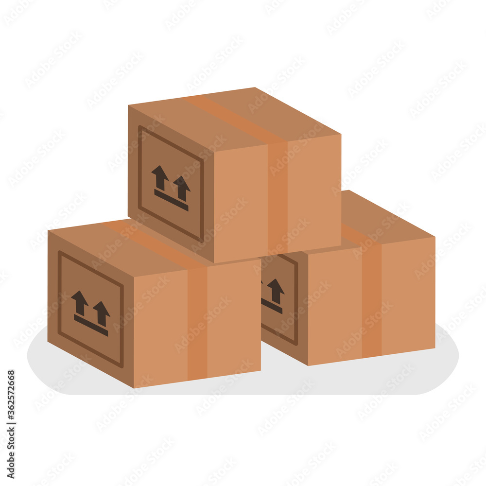 Boxes set. Delivery vector illustration design isolated Boxes set. Delivery vector illustration design isolated