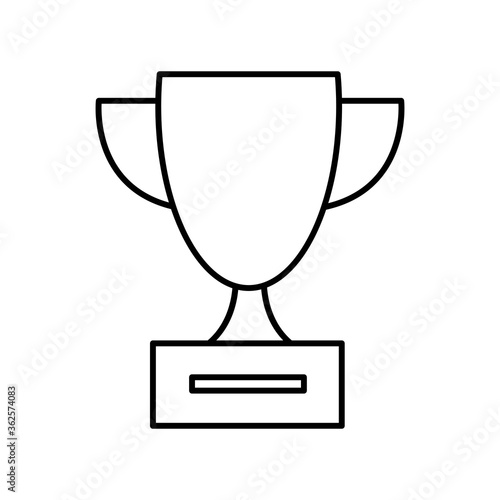 Trophy line style icon design, Winner first position and competition theme Vector illustration