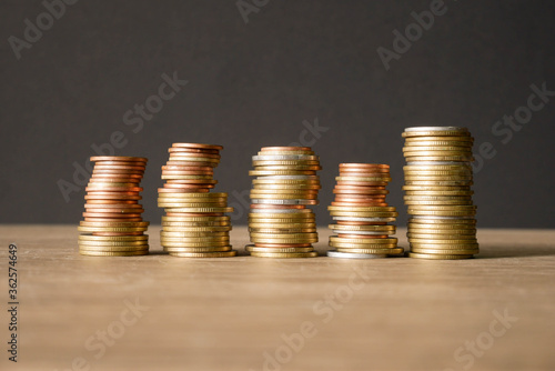 coin stack for background, concept business money and coins 