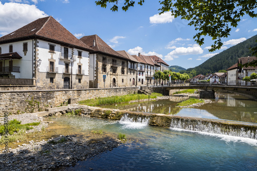 countryside town of otsagabia at navarre, spain photo