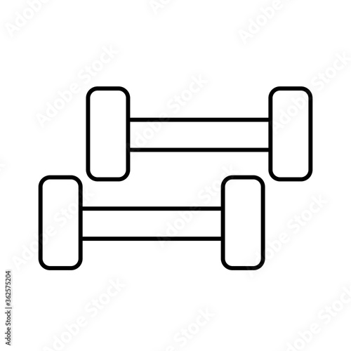 weights line style icon design, Gym sport bodybuilding healthy lifestyle activity cardio leisure and exercise theme Vector illustration