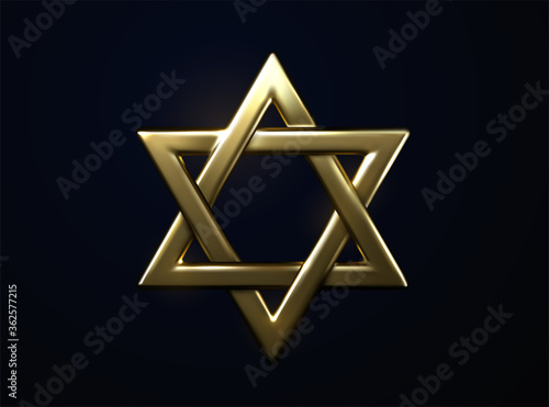 Star of David golden sign.