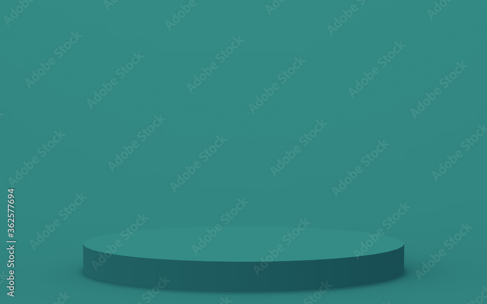 3d green dark cylinder podium minimal studio background. Abstract 3d geometric shape object illustration render. Display for cosmetic perfume fashion natural product. 3d green dark cylinder podium minimal studio background. Abstract 3d geometric shape object illustration render. Display for cosmetic perfume fashion natural product.