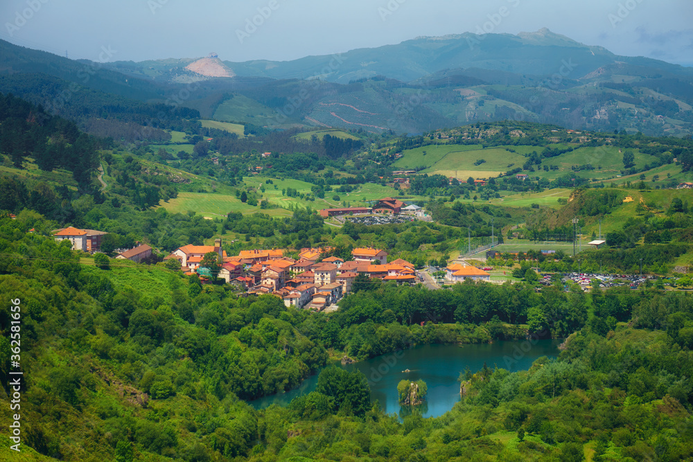 Beautiful view of La Arboleda village in Trapagaran