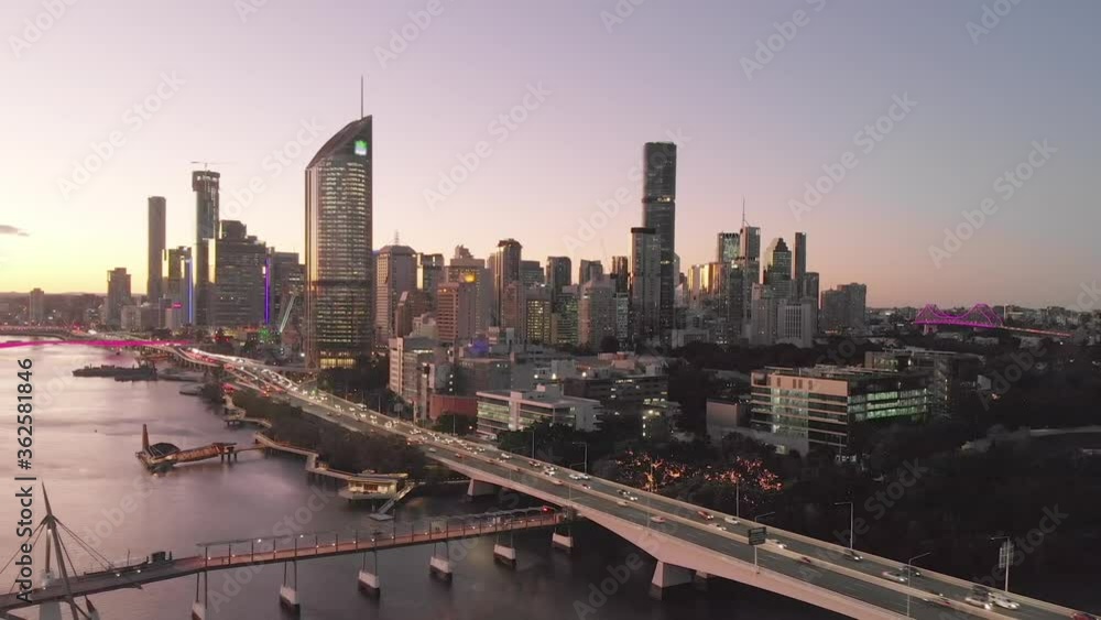 Brisbane, Australia as seen from the air overlooking Downtown, Southbank, and the Storybridge Brisbane, Australia as seen from the air overlooking Downtown, Southbank, and the Storybridge