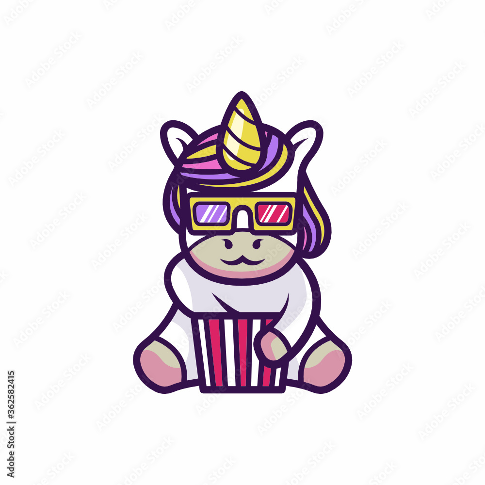 Cute little unicorn mascot design