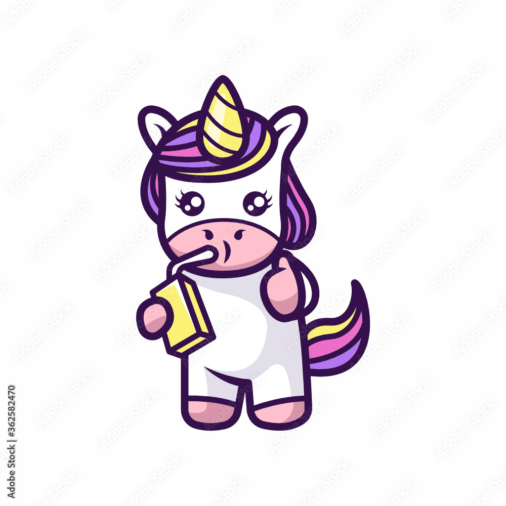 Cute little unicorn mascot design Cute little unicorn mascot design