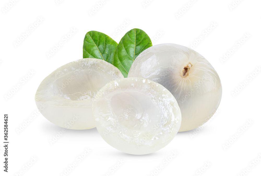 Longan with leaf isolated on white Longan with leaf isolated on white