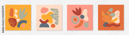 Bundle of modern vector collages with hand drawn organic shapes,textures and graphic elements.Trendy contemporary design perfect for prints,social media,banners,invitations,branding design,covers