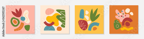 Bundle of modern vector collages with hand drawn organic shapes,textures and graphic elements.Trendy contemporary design perfect for prints,social media,banners,invitations,branding design,covers