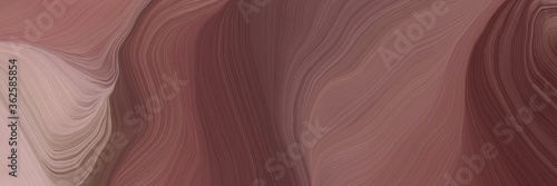 unobtrusive banner with elegant contemporary waves illustration with pastel brown, rosy brown and very dark pink color