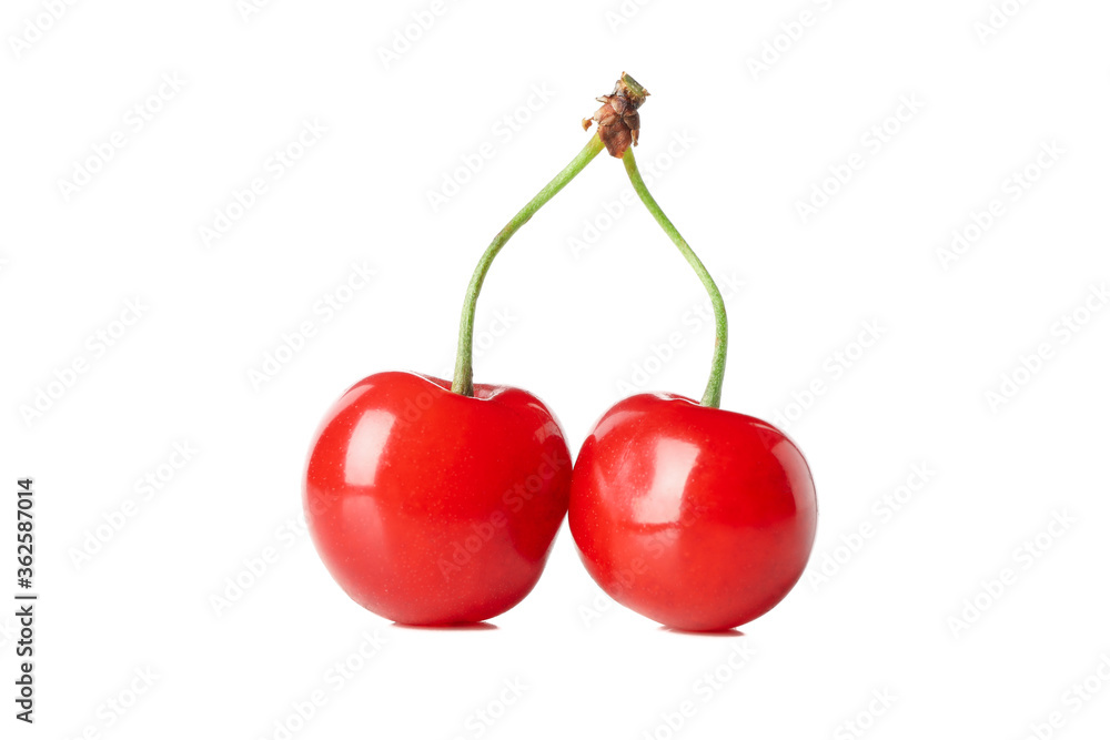 Fresh red cherry isolated on white background Fresh red cherry isolated on white background