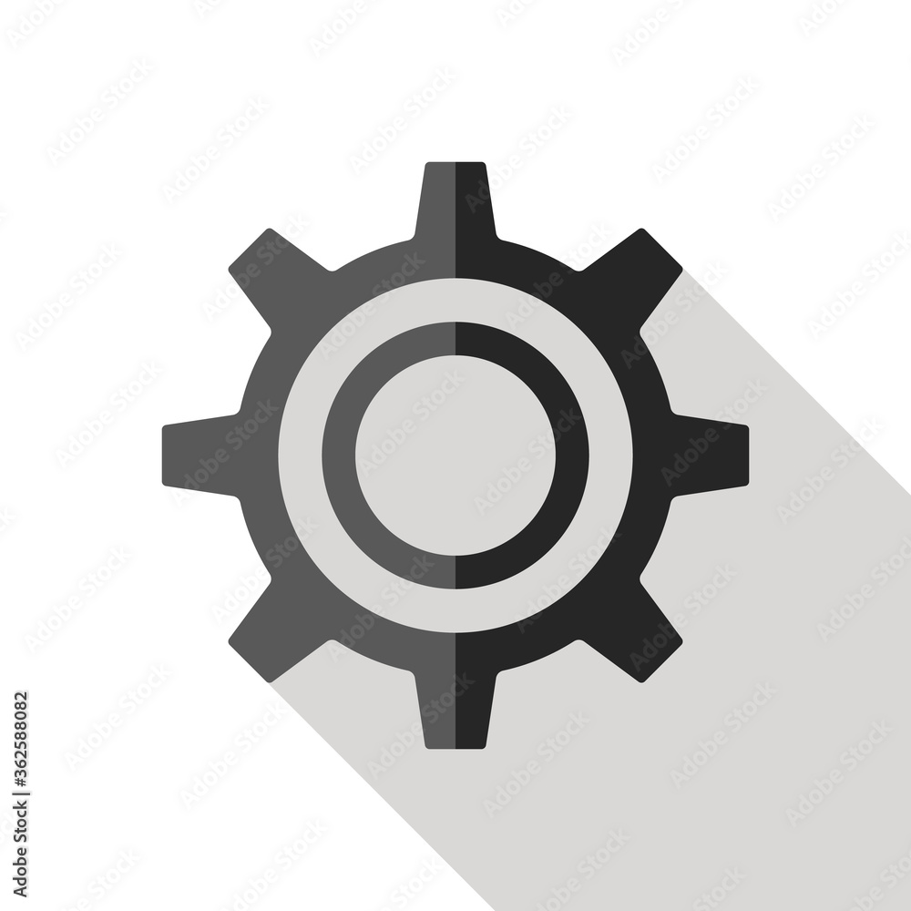 Gear icon. Setting vector flat icon concept.