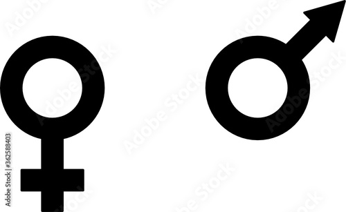 Geschlechter Symbole schwarz-weiß