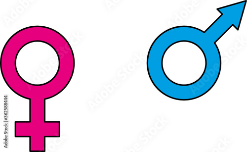 Geschlechter Symbole in Farbe
