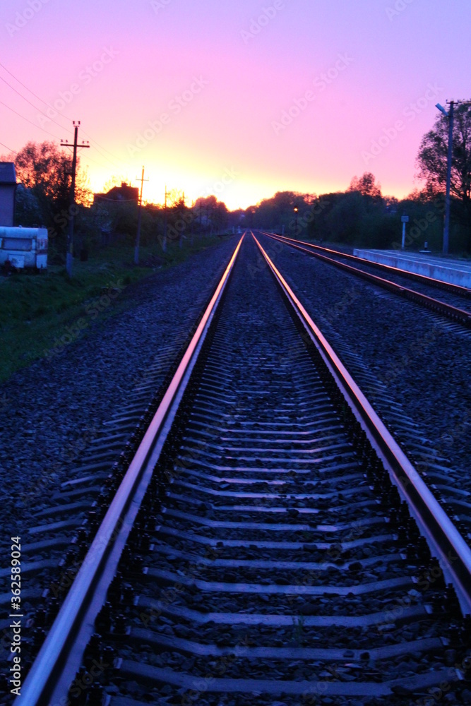 railway in the sunset railway in the sunset