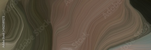 inconspicuous header with elegant modern soft curvy waves background design with dark olive green, very dark green and gray gray color