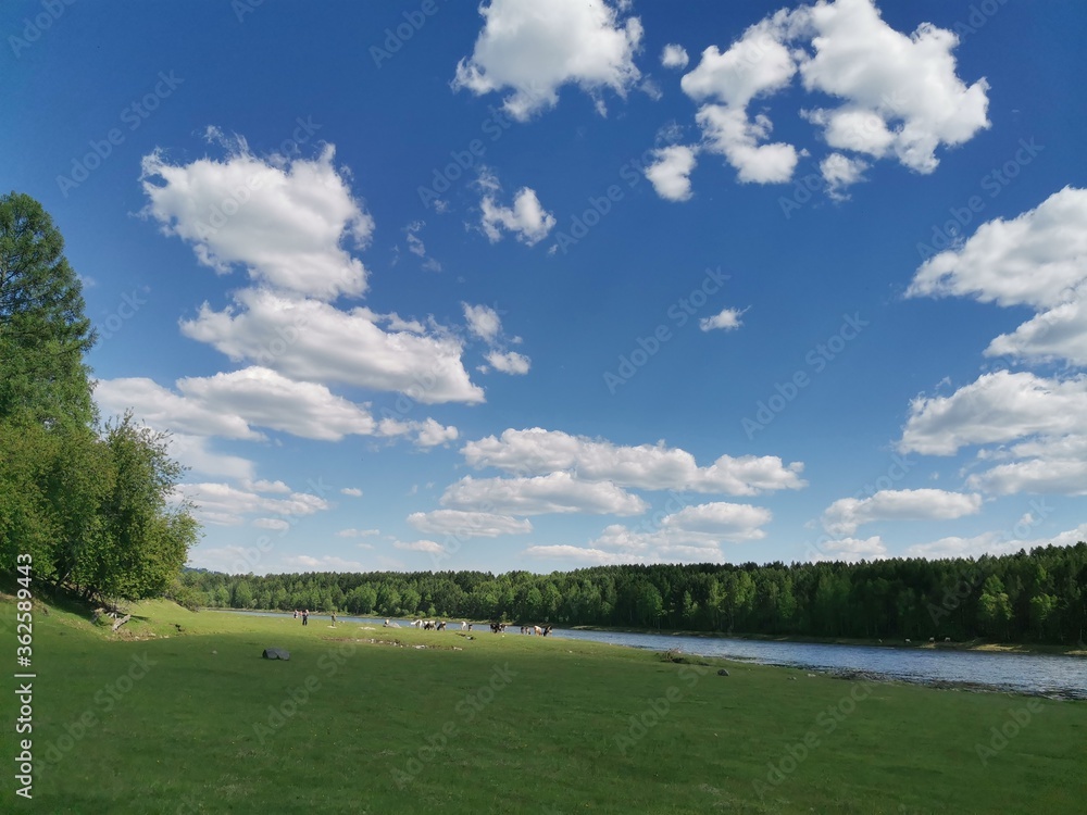 clouds over the river