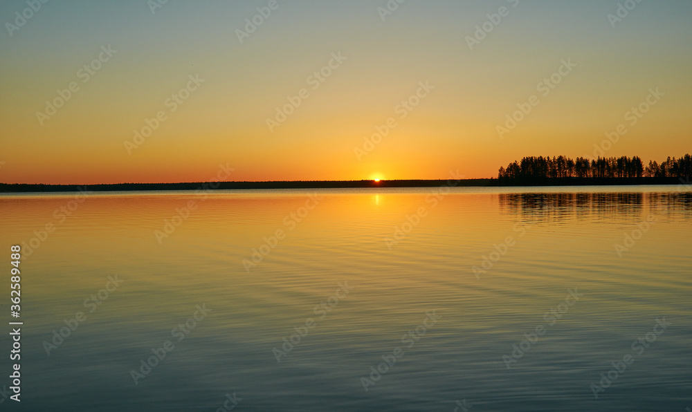  Sunset over wild Lake Haikola