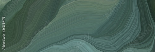 inconspicuous banner with elegant abstract waves design with dark slate gray, light slate gray and slate gray color
