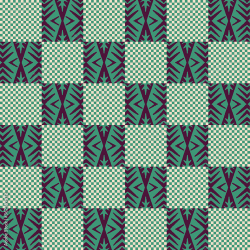 Seamless Squares Plaid Geometric Shapes Abstract Pattern Trendy Colors