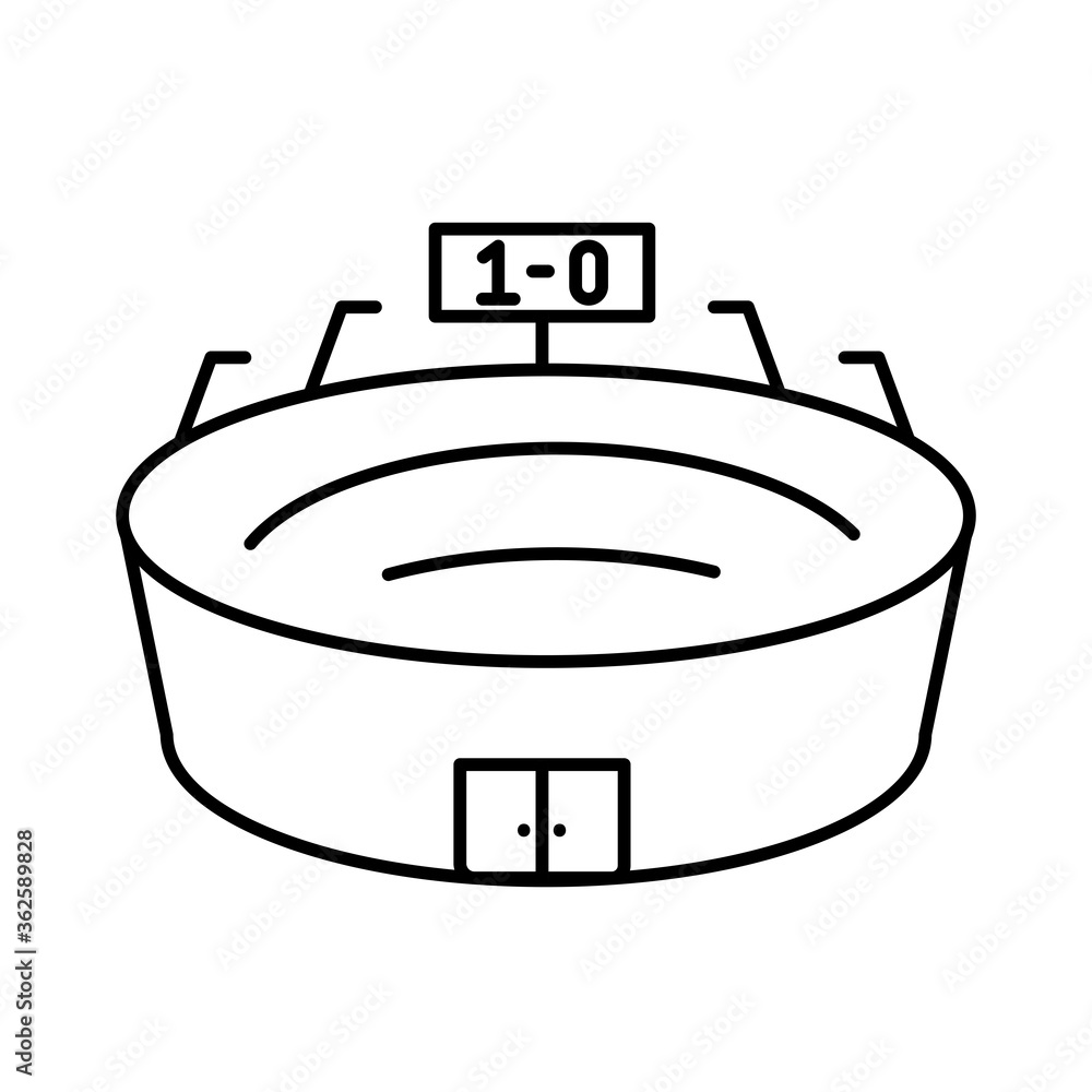 american football stadium line style icon design, Sport hobby competition and game theme Vector illustration