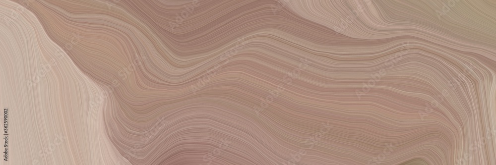 Fototapeta unobtrusive header with colorful contemporary waves design with rosy brown, silver and tan color
