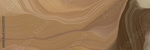unobtrusive header with elegant smooth swirl waves background design with pastel brown, old mauve and tan color