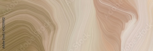 inconspicuous banner with elegant smooth swirl waves background design with tan, pastel brown and light gray color