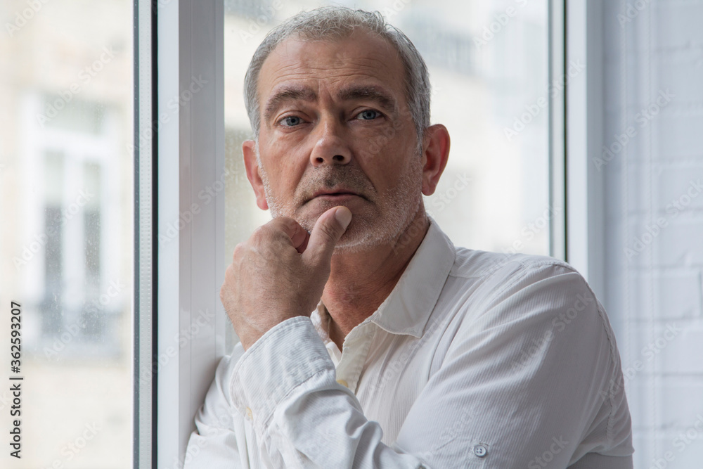 portrait of mature man thinking portrait of mature man thinking