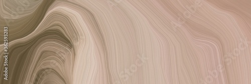 inconspicuous header with colorful smooth swirl waves background design with rosy brown, tan and dark olive green color