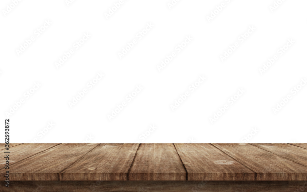 Wood table top isolated on white background 3d illustration Wood table top isolated on white background 3d illustration