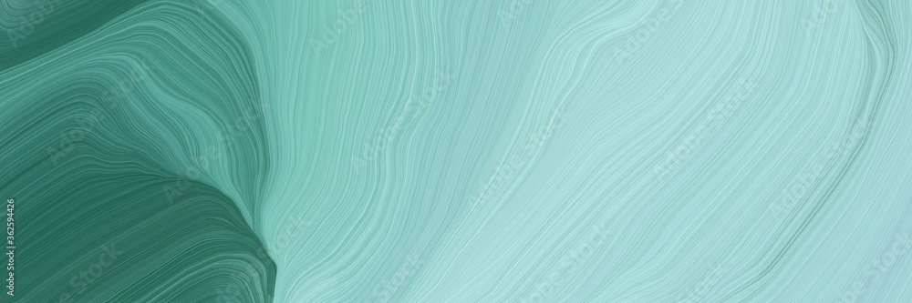 Plakat unobtrusive elegant modern soft swirl waves background illustration with pastel blue, sea green and cadet blue color