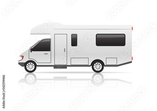 Camper van on white background