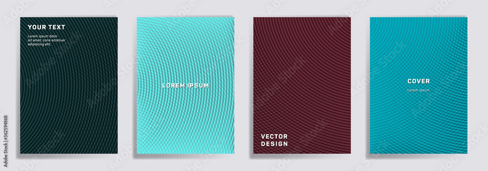 Semicircle lines halftone grid covers vector set. Semicircle lines halftone grid covers vector set.