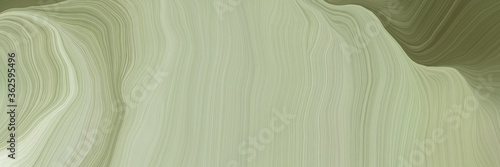 unobtrusive banner with elegant modern soft swirl waves background illustration with dark gray, dark olive green and light gray color