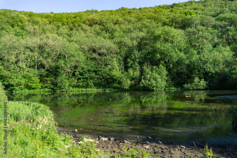 Vibrant, colourful image taken on a warm summer evening of the River Wye at Monsal Head in the Peak District in Derbyshire. Vibrant, colourful image taken on a warm summer evening of the River Wye at Monsal Head in the Peak District in Derbyshire.