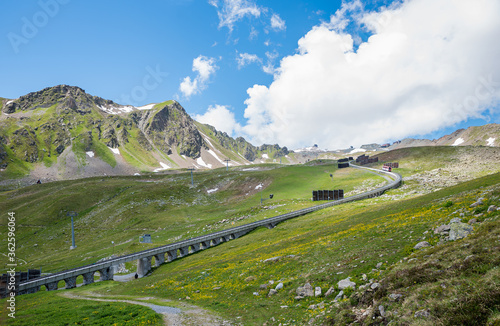 Parsennbahn am Weißfluhjoch Davos, Schweizer Alpen Landschaft