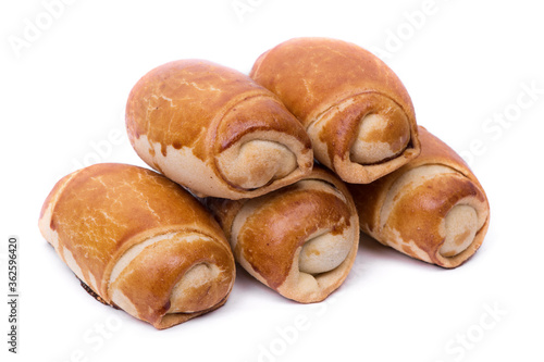 Group of delicious rolled pastry buns