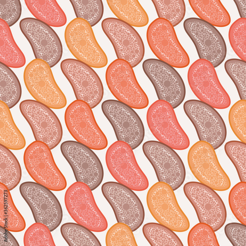 Beach stones vector background pattern. Fall colored abstract seamless illustration.