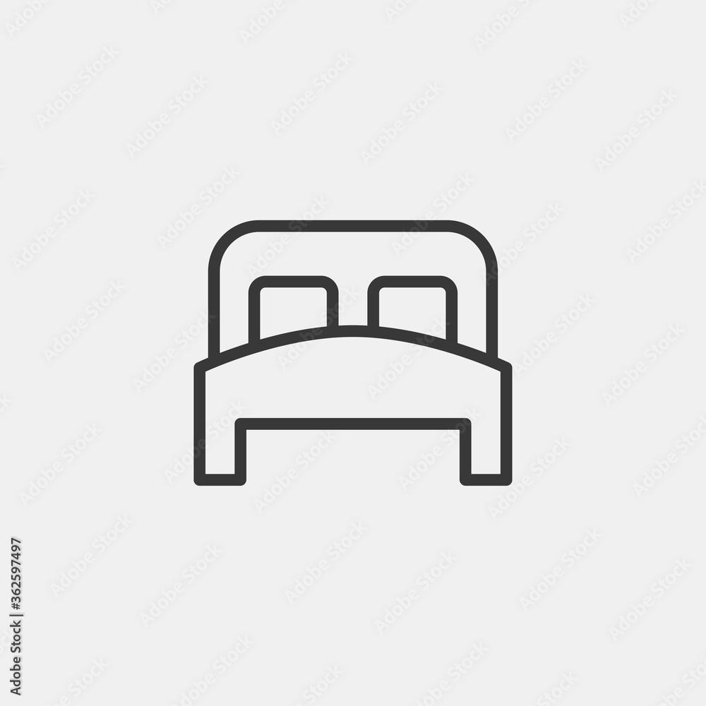 Double bed icon. Bed symbol modern, simple, vector, icon for website design, mobile app, ui. Vector Illustration Double bed icon. Bed symbol modern, simple, vector, icon for website design, mobile app, ui. Vector Illustration