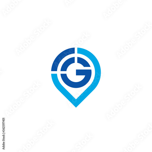 Letter G, Signal and Location Mark logo design